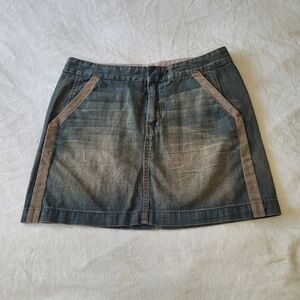 Vintage 7 for All Mankind Denim Miniskirt Size 27 1990s Y2K Grunge Gritty Punk